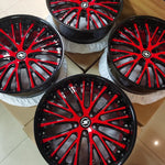 Custom 2 Piece Forged Wheel set Red and Black