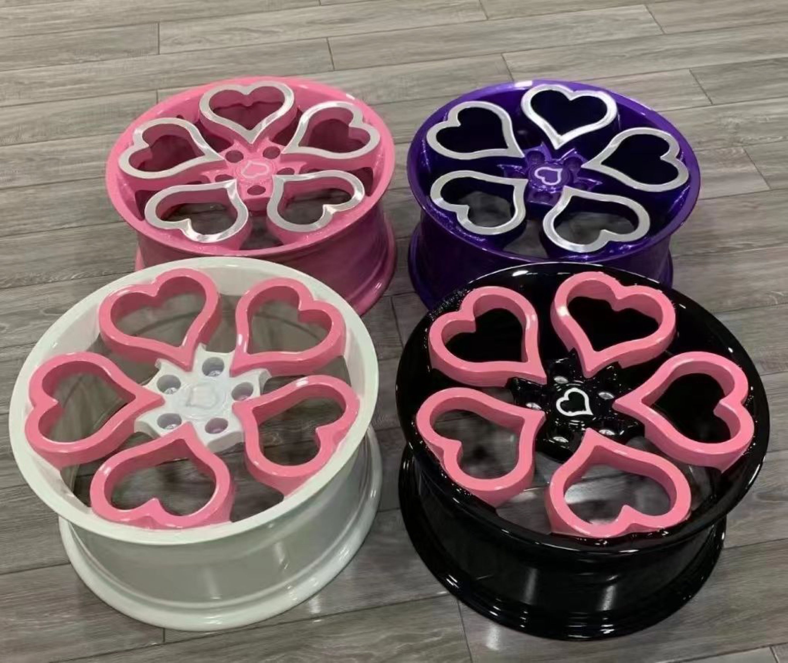 Custom Forged wheels with hearts